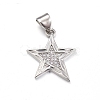 Brass Micro Pave Clear Cubic Zirconia Pendants ZIRC-L085-85P-1