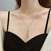 4Pcs 4 Style Eco-Friendly Brass Micro Pave Cubic Zirconia with Glass Pendants KK-SZ0005-79-6