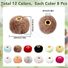 96Pcs 12 Colors Velvet Imitation Rabbit Fur European Beads FIND-SC0013-79-2