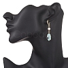 Hamsa Hand Brass Enamel Dangle Earrings EJEW-JE06642-3