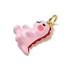 Rack Plating Brass Enamel Pendants KK-H473-15G-2