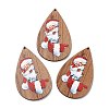 Single Face Christmas Printed Wood Big Pendants WOOD-D025-27-2