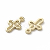 Brass Tiny Cross Charms KK-L205-10G-2