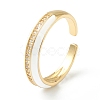 Brass Micro Pave Clear Cubic Zirconia Cuff Rings RJEW-H546-08-2