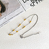 Two Tone 304 Stainless Steel Oval Bead Curb Chain Necklaces for Women WG4ACFD-01-5