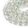 Transparent Electroplate Glass Beads Strands EGLA-F154-FR02-3
