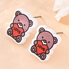 Wood Stud Earrings EJEW-M063-01G-3