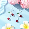 Glass Beads Cherry Dangle Earrings EJEW-JE06640-03-1