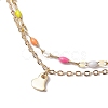 304 Stainless Steel Enamel Link Chains Anklets AJEW-AN00589-03-3