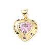 Valentine's Day Brass Micro Pave Colorful Cubic Zirconia Pendants KK-L273-01G-02-1