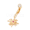 Rhinestone Sun Charm Belly Ring AJEW-F057-14G-1