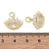 Brass Micro Pave Clear Cubic Zirconia Pendants CU-CBA280C-07G-3
