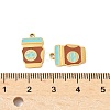 304 Stainless Steel Enamel Charms STAS-R168-01B-G-3