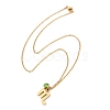 304 Stainless Steel Glass Drill Birth Stone Constellation Pendant Necklaces STAS-D305-08G-H-3