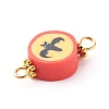 Halloween/Christmas Theme Flat Round Polymer Clay Links Connectors PALLOY-JF00713-3