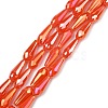 Electroplated Opaque Glass Beads Strands EGLA-L015-FR-B-01-M-3