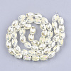 Electroplated Glass Beads Strands X-EGLA-T015-02B-07-2