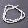 Faceted(32 Facets) Round Electroplate Imitation Jade Glass Beads Strands X-EGLA-D021-03-2