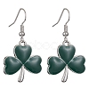 3 Pair 3 Style Saint Patrick's Day Alloy Enamel Dangle Earrings with Brass Pins for Women EJEW-JE05347-3