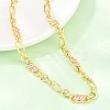 7MM Brass Pave Cubic Zirconia Figaro Chain Necklaces NJEW-D324-05G-05-4
