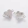 Brass Micro Pave Cubic Zirconia Links ZIRC-E114-01-2