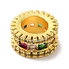 Brass Micro Pave Colorful Cubic Zirconia European Beads KK-C072-15G-2
