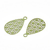 Spray Painted 430 Stainless Steel Filigree Pendants STAS-WH0047-78K-2