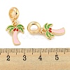 Rack Plating Alloy Enamel Coconut Tree European Dangle Charms FIND-B034-51G-02-3