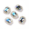 Rainbow Iridescent Plating Acrylic Cabochons X-OACR-E011-08-1