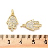 Rack Plating Brass Micro Pave Clear Cubic Zirconia Pendants KK-C063-13G-3