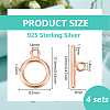 925 Sterling Silver Toggle Clasps STER-BC0004-38RG-2