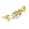 Rack Plating Brass Micro Pave Cubic Zirconia Pendants KK-H509-26G-2