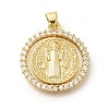 Rack Plating Brass with Cubic Zirconia Pendants KK-Z086-33G-04-1
