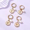 2 Pairs 2 Styles 304 Stainless Steel & Natural Shell Hoop Earrings EJEW-JE06946-1