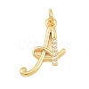 Brass Micro Pave Clear Cubic Zirconia Pendants CU-CBA7939-01A-G-1