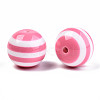 Round Striped Resin Beads X-RESI-R158-20mm-06-3