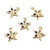 Brass Micro Pave Cubic Zirconia Pendants KK-E015-28G-1