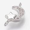Brass Micro Pave Cubic Zirconia Links ZIRC-G098-71P-1