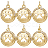 10Pcs Brass Micro Pave Cubic Zirconia Pendants KK-BBC0010-78-1