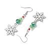 Christmas Theme Glass Dangle Earrings EJEW-TA00476-4