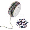 5M Rainbow Color 304 Stainless Steel Ball Chains STAS-SZ0002-22A-1