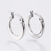 Tarnish Resistant 304 Stainless Steel Hoop Earrings EJEW-F105-24P-1
