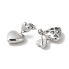 Rack Plating Brass Heart Dangle Stud Earring EJEW-H099-03P-2