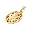 Rack Plating Brass Micro Pave Clear Cubic Zirconia Pendants KK-C067-09G-03-2