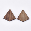 Undyed Walnut Wood Pendants WOOD-T023-07-2