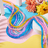 7 Strands 7 Colors Baking Paint Transparent Crackle Glass Bead Strands DGLA-TA0001-02-5