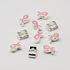 Alloy Enamel Awareness Ribbon Large Hole European Beads MPDL-R036-41B-1