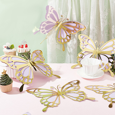 3D Hollow Double Layer Paper Butterfly AJEW-WH0505-15-1