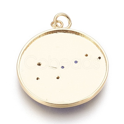Brass Cubic Zirconia Pendants KK-O113-06C-02G-1
