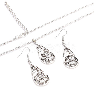Bohemian Style Alloy Pendant Necklaces & Dangle Earrings Sets WG43411-09-1